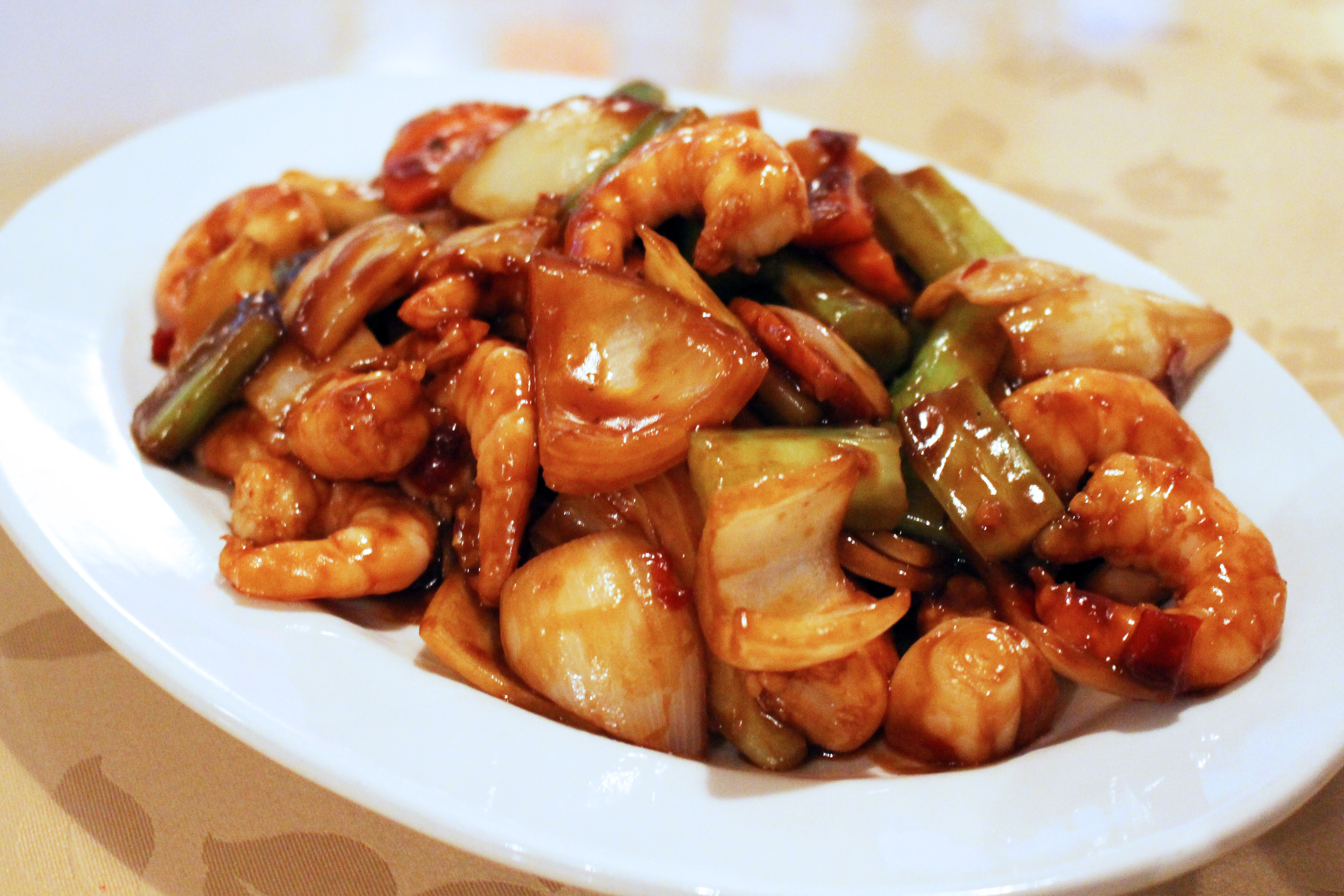 Hot Bean Sauce Prawn and Vegetable